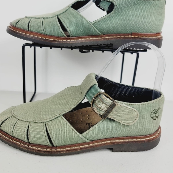 Timberland Woman's Pom Pom Sandals Sz 5 Green - Picture 7 of 8